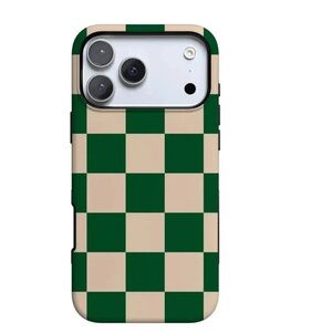 Checkered Green and Tan Phone Case